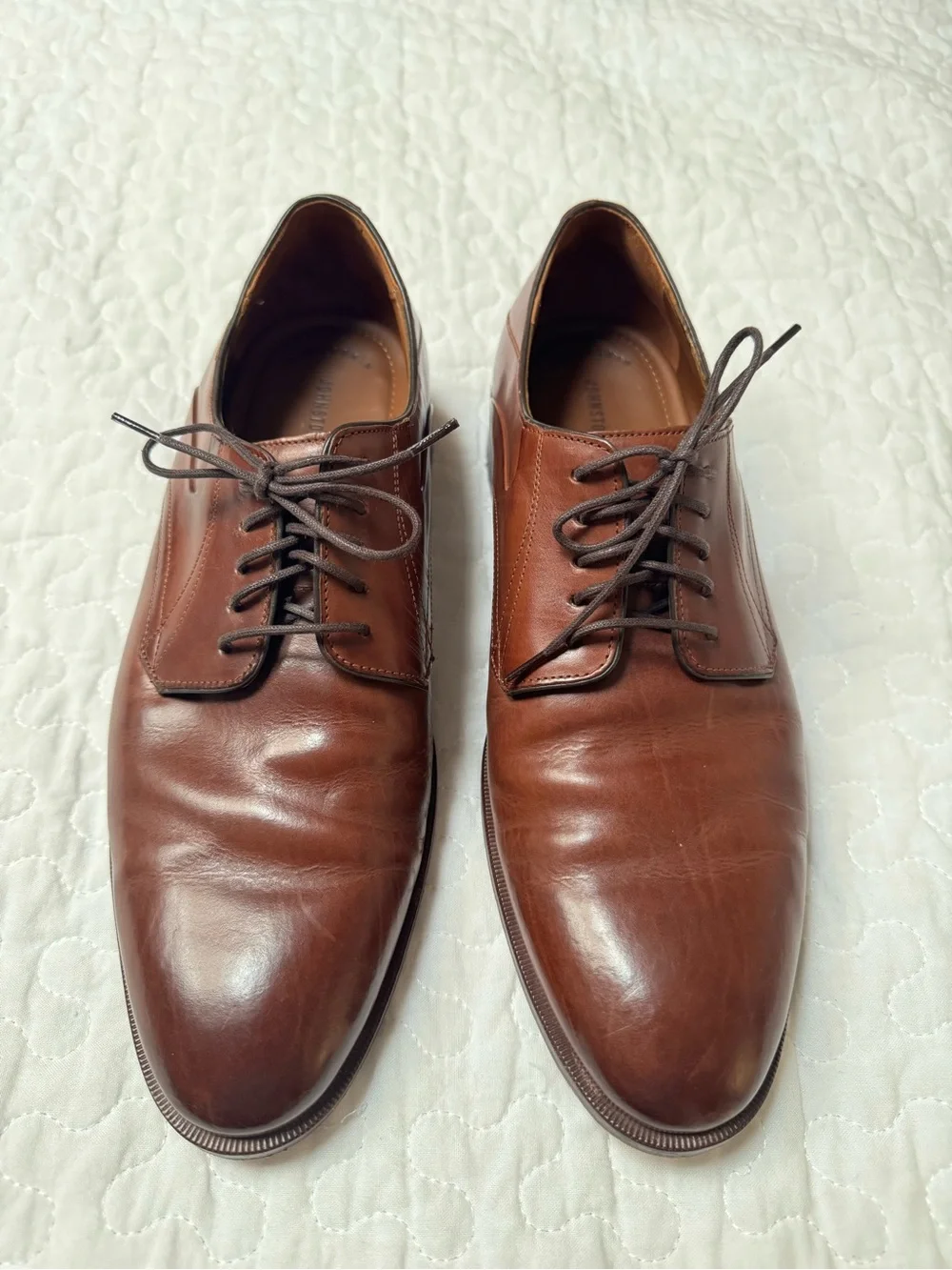 Johnston & Murphy Men’s Cognac Brown Leather Oxford Dress Shoes
